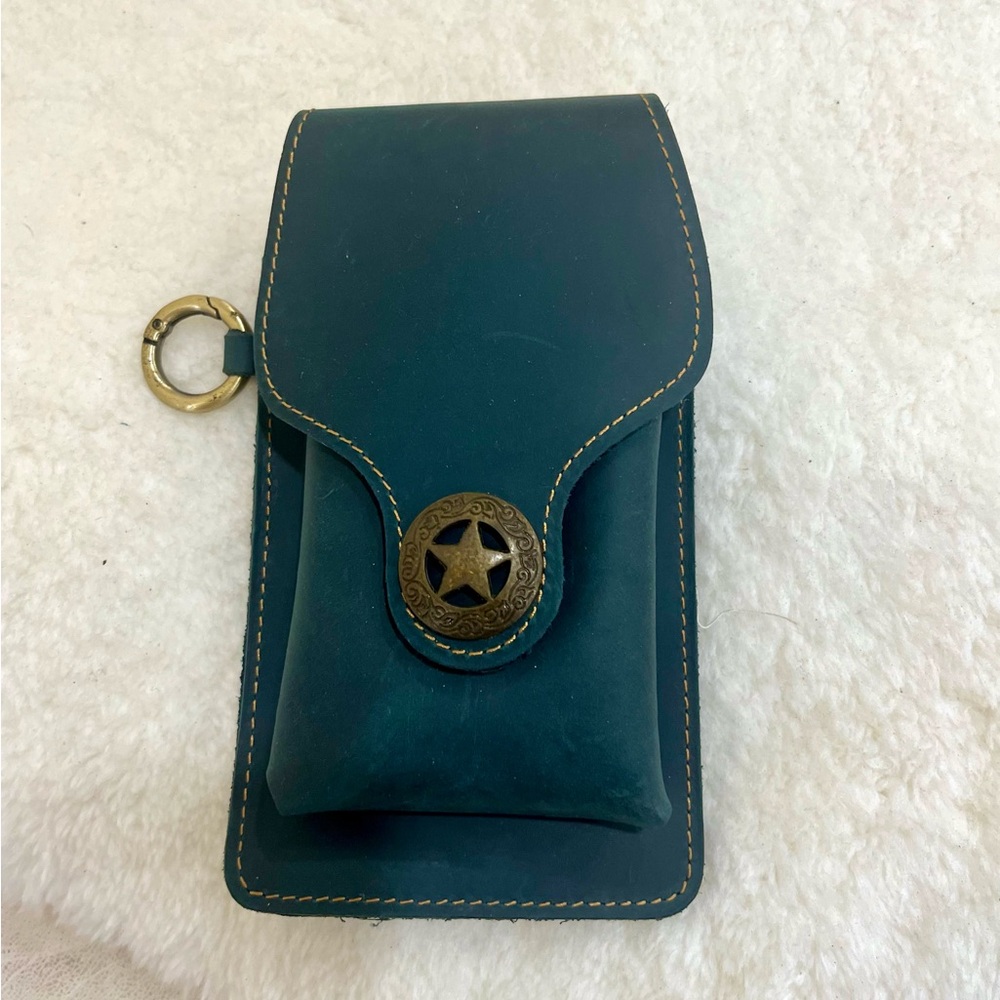 New Leather Belt Bag  Phone Holster with Star Emblem